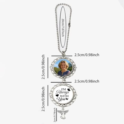 Custom Photo Pendant - Personalized Memorial Car Charm Interchangeable Charms (Wings/Heart)(gem-5) - color: Gem-5