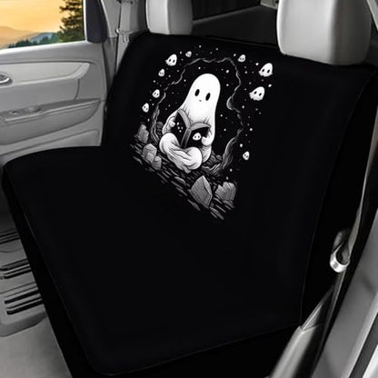 Cute Ghost Car Rear Seat Covers Bench Seat Covers for Trucks Halloween Car Accessories Back Seat Protector Universal Fit Trucks SUV Sedan - color: 1 Cute Ghost