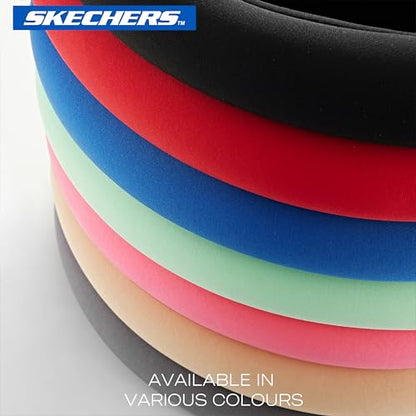 Skechers Steering Wheel Cover,14.5-15 Inch Universal Memory Foam Car Steering Wheel Covers Breathable Anti-Slip Steering Wheels Accessories for Men Women (Black & Grey) - color: Gray