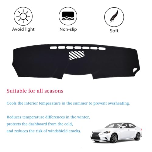 Dashboard Cover Suitable for Lexus IS250 IS350 2006 2007 2008 2009 2010 2011 2012 2013 Car Dashboard Cover Sun Visor Mat Non-Slip Polyester Dashboard Accessories - size: 2006-2013 For Lexus IS