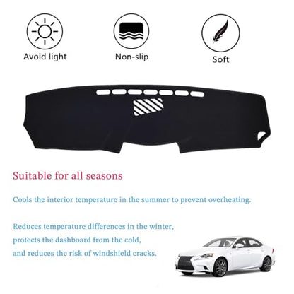Dashboard Cover Suitable for Lexus IS250 IS350 2006 2007 2008 2009 2010 2011 2012 2013 Car Dashboard Cover Sun Visor Mat Non-Slip Polyester Dashboard Accessories - size: 2006-2013 For Lexus IS