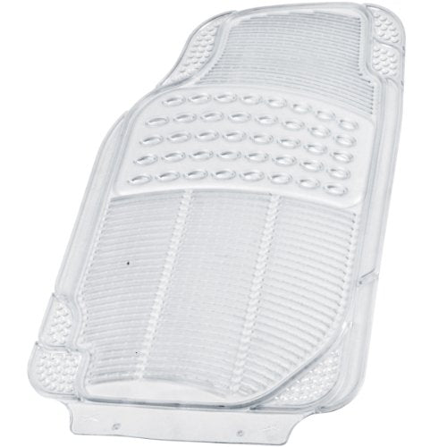 BDK Heavy Duty 4pc Front & Rear Rubber Floor Mats for Car SUV Van & Truck - All Weather Protection Universal Fit, Clear