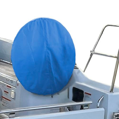SavvyCraft Waterproof Boat Steering Wheel Covers, Heavy Duty Solution-Dyed 600D Fade-Resistant UV Protection Sailboat Yacht Marine Steering Wheel Protector Case, Vecro and Zipper Closure Blue 26" - color: Blue, size: 26" Wheel Diameter