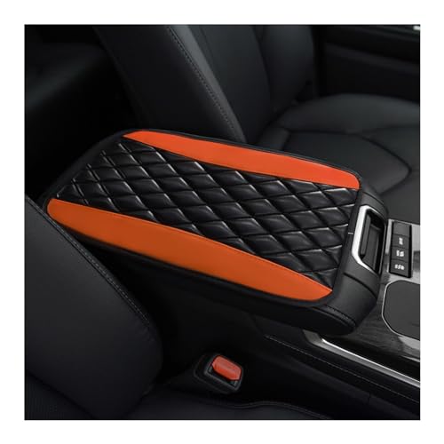Car Center Console Cushion Pad, PU Leather Waterproof Auto Armrest Box Cover Protector, Comfortable Armrest Seat Box Cover Mat, Universal Car Accessories for SUV Truck (Orange) - color: Orange