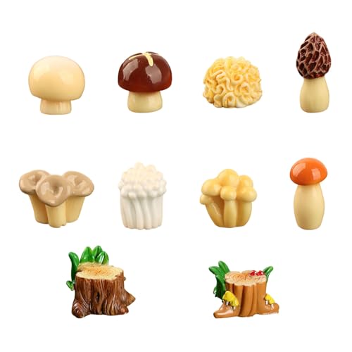 10Pcs Cute Mushroom Car Decorationsr Dashboard Decorations | Resin Material Set of Funny Dash Decor Rearview Mirror Car Ornament for Home Decor - color: Mixed color1