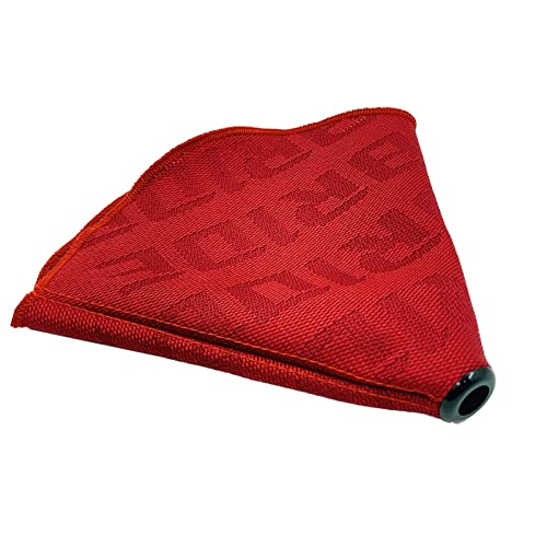 Universal Manual Red Canvas Shift Lever Knob Boot Dust Cover JDM Style Gear Shift Knob Collar Hyper Fabric