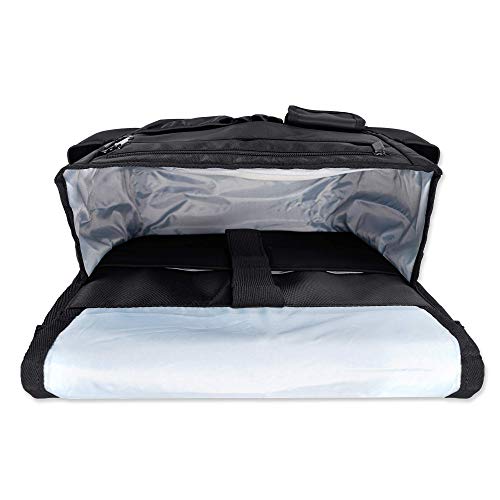 LUXJA Car Front Seat Organizer with Cover and Laptop Sleeve, Car Seat Organizer with Back Adjustable Straps, Black - color: Black