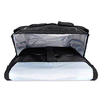 LUXJA Car Front Seat Organizer with Cover and Laptop Sleeve, Car Seat Organizer with Back Adjustable Straps, Black - color: Black