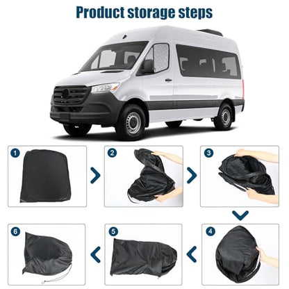 Front Side Window Sun Shade Customized for Mercedes Sprinter VS30 Van 2019-2026, 2PCS Foldable Window Sunshade Sun Protector for Side Windows Reflect UV Privacy Protection - color: Side Window