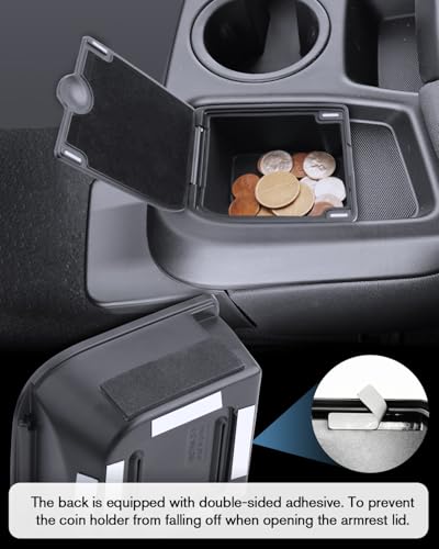 for Center Console Organizer Tray Coin Box Non-Dropping Design Compatible with 2019-2026 Silverado&Sierra 1500& 2020-2026 Silverado&Sierra 2500HD 3500HD (Split-Bench Folding Seat) ABS Materials - color: Silverado&Sierra 20-26 Organizer
