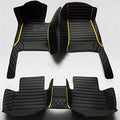 All-Weather car Floor Mats-Suitable for 98% of car Models Watherproof Leather car Floor mat (Black and Black with Yellow bar) - color: Black and Black with yellow bar