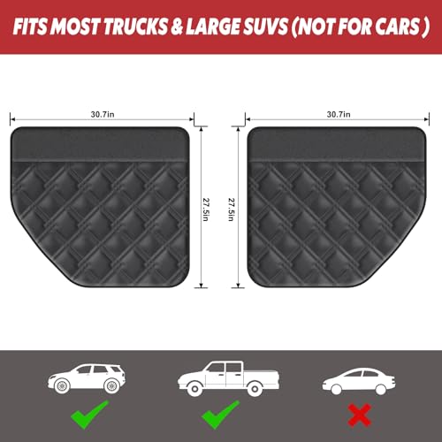 Dog Car Door Protector – 20% Larger Design for Trucks & Large SUVs, 2 Packs PU Material Thickened Waterproof Door Panel Covers, Protects Doors from Dog Scratching - size: Premium PU [Fit for Large SUV and Trucks]