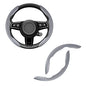 Amiss Nappa Leather Steering Wheel Cover - Universal 99% Segmented Steering Wheel Protector (Grey), 2PCs - color: gray