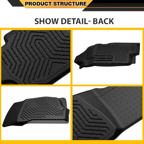 G-PLUS TPE Liners Fit Chevy Silverado & GMC Sierra 1500 Crew Cab 2007-2013/2500 3500 Crew Cab 2007-2014,Cargo Liners All Weather Full Cover,1st & 2nd Row,alfombras para carro - size: Fit Silverado/Sierra 2007-2013 | Crew Cab | 3PCS