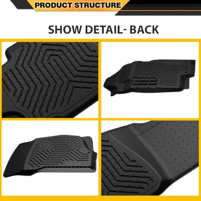 G-PLUS TPE Liners Fit Chevy Silverado & GMC Sierra 1500 Crew Cab 2007-2013/2500 3500 Crew Cab 2007-2014,Cargo Liners All Weather Full Cover,1st & 2nd Row,alfombras para carro - size: Fit Silverado/Sierra 2007-2013 | Crew Cab | 3PCS