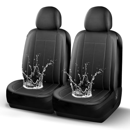 HChengkikz Car Seat Covers Front Seat, Waterproof Neoprene Car Seat Covers, Car Seat Covers Airbag Compatible, Universal Automotive Comfort for Most Cars, Trucks, SUVs (Black) - color: N816 Black, size: Front Seat