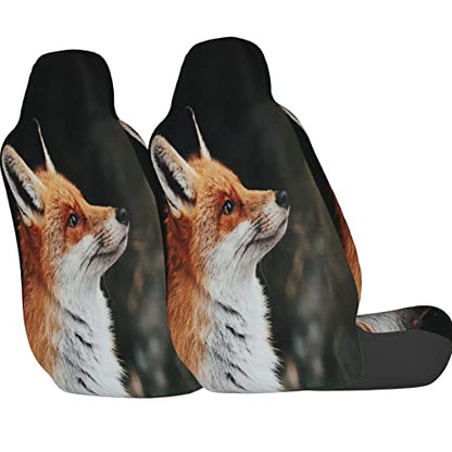 Dujiea Red Fox Car Front Seat Covers 2 Pcs Universal Auto Seat Covers Front Seats Only, Vehicle Bucket Seat Protectors Fit for Most Car SUV Sedan and Truck - color: Red Fox