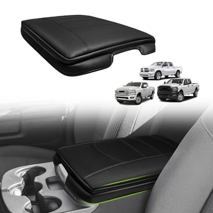 Center Console Armrest Cover Fit for Dodge Ram1500 2013-2018 & Ram2500/3500 2013-2026 Accessories, Comfort Armrest Pad Console Lid Cushion Vegan Leather 1-Inch Extra Thick(Jump Seat ONLY) - size: 3) 13-18 |RAM1500| 13-25 RAM2500/3500|Jump,+Thick