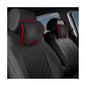 2PCS Car Neck Pillow, Soft Memory Foam Car Seat Neck Support Pillow with Adjustable Strap, Ergonomic Design Removable Headrest Cushion for Neck Pain Fatigue Relief (Black&Red) - color: Black&red