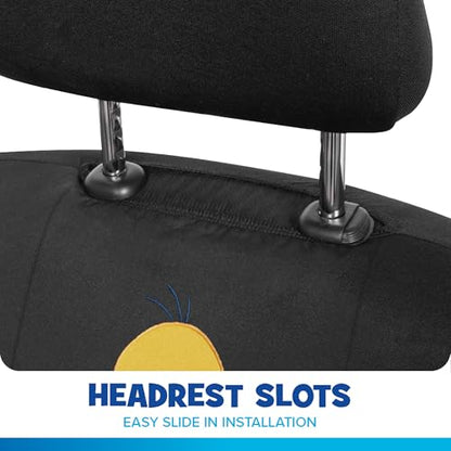 Warner Brothers Looney Tunes Tweety Bird Front & Rear Car Seat Covers Full Set - Easy to Install Durable & Stylish Polyester Fabric Car Seat Cover - Airbag Compatible Universal Fit Car Accessories - size: Full Set, style: Tweety Bird
