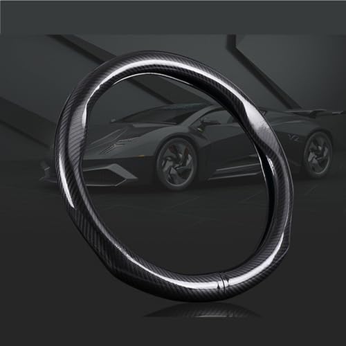 Carbon Fiber Steering Wheel Covers Universal Fit 15 inch Black Microfiber Leather for Men Ergonomics Sport Design Anti-Slip