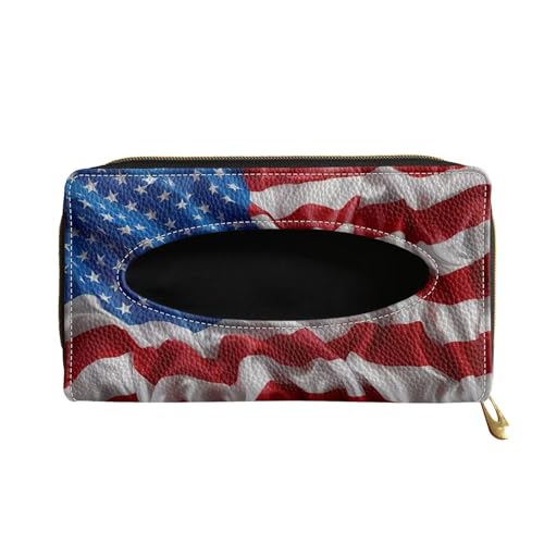 American Flag Print Car Visor Tissue Holder Automotive Sun Visor Napkin Holder American Flag Print Tissue Box Holder for Car - color: American Flag Prints