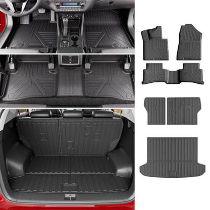 powoq Floor Mats Compatible with 2016-2021 Tucson Floor Liner Cargo Mat TPE Back Seat Protector Replacement for 2016 2017 2018 2019 2020 2021 Tucson Accessories (Trunk Mat+Backrest Mat+Floor Mats) - size: Compatible with Hyundai Tucson | 2016-2021