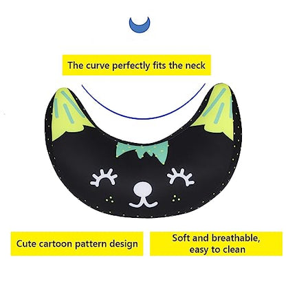 Kids Car Seat Travel Neck Pillow Soft Neck Support Cushion Car Seat Belt Cover Cushion Pillow Car Seatbelt Shoulder Pad Head Neck Support Pillow Seat Strap Pillow for Car Airplane Pushchair Travel - color: 2pcs X Black