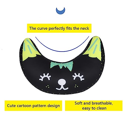 Kids Car Seat Travel Neck Pillow Soft Neck Support Cushion Car Seat Belt Cover Cushion Pillow Car Seatbelt Shoulder Pad Head Neck Support Pillow Seat Strap Pillow for Car Airplane Pushchair Travel - color: Black