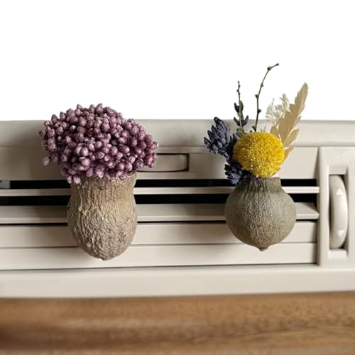 Mini Dried Flowers Vent Clips, Natural Car Air Freshener (A+C, Unscented) | Non-Toxic, Dashboard Decorations, Gifts for Plant Lovers - color: A+C