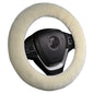Fuzzy Sheepskin Steering Wheel Cover for Women | Warm & Fluffy Universal Auto Girly Accessories | Soft Lamb Fur for Cold Winters & Hot Summers | 14 1/2 inch-15 1/2inch Steering Wheel, Cream White - color: Cream White
