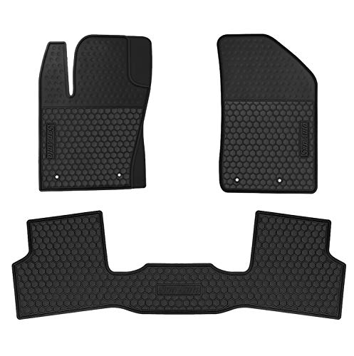 Car Floor Mats for Jeep Renegade 2015-2025 2026 Custom Fit Full Black Rubber Car Floor Liners Set All Weather Protection Heavy Duty Odorless - color: Full Black
