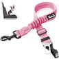 SlowTon Dog Seat Belt for Car, Adjustable 3 in 1 Dog Seatbelt with Elastic Bungee Buffer, Nylon Heavy Duty Dog Car Harness Reflective Safety Tether Leash with Latch Hook Clip Pink - color: Pink