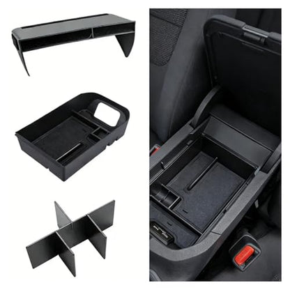 3Pcs Center Console Organizer Divider Storage Tray Compatible with Toyota RAV4 2019-2025 Armrest Storage Box Interior Accessories, Gear Shift Storage Tray Box Insert Divider