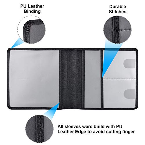 Car Registration and Insurance Holder, Vehicle Glove Box Car Organizer Men Women Wallet Accessories Case for Cards, Essential Document, Driver License, Black - color: Black