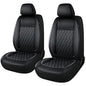 Faux Leather Car Seat Covers 2 Front Set,Luxury and Comfortable Seat Covers for Cars, Airbag Compatible Car Interior Covers, Universal Fit for Suvs,Vans,Trucks(Black/Grey)