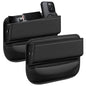 2 PCS Car Seat Gap Filler Organizer, Premium Leather Car Seat Gap Organizer Holder Women & Men with Card Slots, Cars Essentials for SUV, Truck, Phones, Cards, Keys (Black)