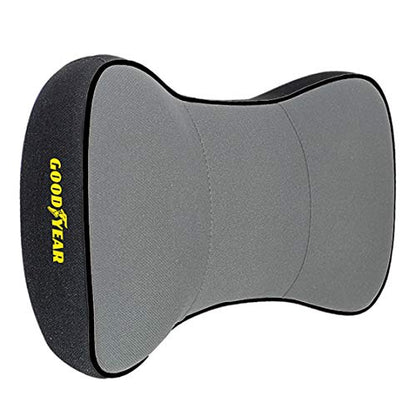Goodyear Ergonomic Car Neck Pillow, Soft Memory Foam Headrest Pillow for Driving, Breathable & Removable Cover, Car Seat Headrest Cushion with Adjustable Strap, Neck Pain Relief, Grey - color: Grey