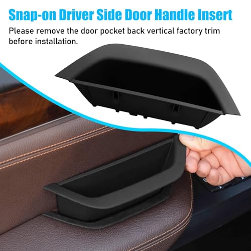 Jaronx Compatible with BMW X3 F25/X4 F26 Door Handle Cover, 4PCS Driver Side Door Armrest Insert & Interior Passenger Pull Handle Covers for BMW X3 F25 2010-2016, X4 F26 2014-2017 (Black) - color: Black, size: 4Pieces