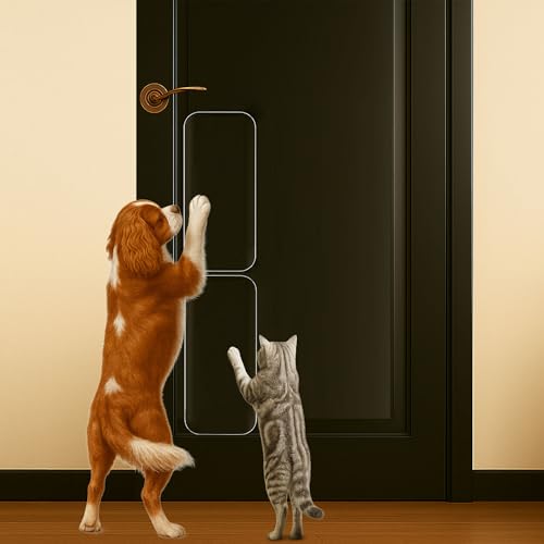 Dog Door Scratch Protector 2-Pack 6 x 17 Clear Anti-Scratch Door Guard for Dogs & Cats, Heavy Duty PVC Pet Door Shield, Custom Cut Claw Protection for Interior Exterior Doors Frames & Trim - color: 2 Pack, size: 6 x 17''