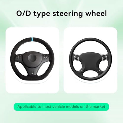 15 Inch Car Leather Steering Wheel Cover, Automotive Accessories Elastic Breathable Anti-Slip Soft Wheel Protector Fits Men and Women, Suitable for SUVs, Trucks, Vehicles and RVs (Red-1) - color: Red-1