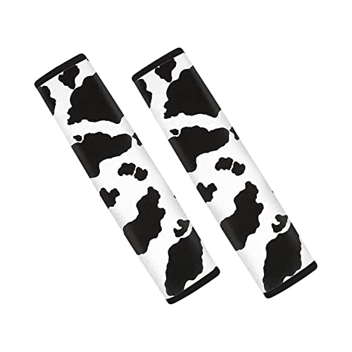 Dreaweet Automotive Seat Belt Pads, Car Safety Seatbelt Shoulder Pads Cover, 2 Packs, Stylish Cow Print, Universal Car Accessories - color: Cow