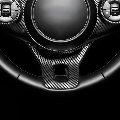 Steering Wheel Trim Cover Compatible with Kia Soul 2020-2026 Accessories (Carbon Fiber Pattern)