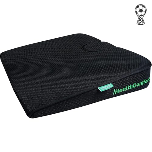 IHEALTHCOMFORT(19.7×17.7inches Extra Large Sciatica Seat Cushion for Office Chair,Oversized Car and Truck Seat Cushion,U-Cut Long Sitting Pain Relief Chair Pad - size: 19.7x17.7