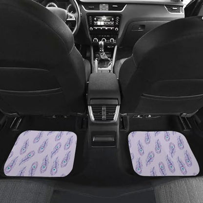 Peacock Purple Feather Car Floor Mats Front & Rear Car Mats Set of 4pcs Car Carpet Universal Fit for SUV,Vans,sedans,Trucks - color: Peacock Purple Feather
