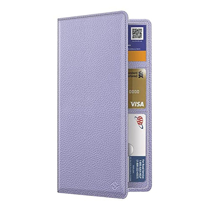 FINPAC Car Registration and Insurance Card Holder, Vehicle Glove Box Card Organizer Wallet Automobile Accessories for License - color: Lilac Purple