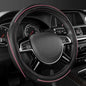 CAR Pass Colour Piping Leather Universal Fit Steering Wheel Cover, Perfectly fit for 14.5-15 inches Suvs, Vans, Trucks, Sedans, Cars (Black&Pink) - color: Black&Pink