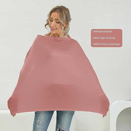 Breathable Car Seat Cover for Babies – Multi-Purpose Soft Rayon Nursing Cover for Breastfeeding, High Stretchy Infant Carseat Canopy, Stroller Cover (Smooth Rayon, Blush) - color: Blush