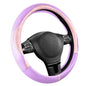 PIC AUTO Steering Wheel Cover, Pink Patterned & Light Purple Leather Patchwork Design, Universal Fit 14.5"–15.5", Anti-Slip, Soft PU Grain Leather, Durable Grip Car Accessory for Girls & Women - color: Pink & Light Purple