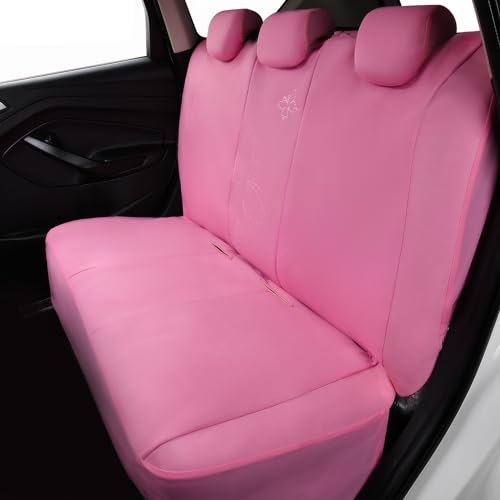 Flying Banner Butterfly car seat Covers ful Set Fashion Universal Lady Woman Female Rear Bench Split Colorized (Full Set - Lace, Solid Pink) - color: Solid Pink Lace, size: Full set